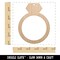 Diamond Ring Wedding Engagement Solid Unfinished Craft Wood Holiday Christmas Tree DIY Pre-Drilled Ornament